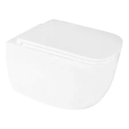 Унитаз подвесной Azario FOTE 340х480х350 безободковый, слив "Скрытое Торнадо", с быстросъемным сиденьем микролифт (AZ-116-UQ3)