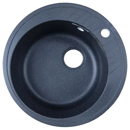 Кухонная мойка AZARIO Solo 505x505x190 искусственный мрамор, сифон в комплекте, цвет черный (CS00105237)