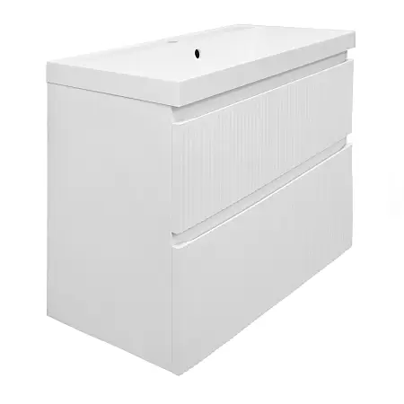 Комплект Azario Тумба Viola 80/2800х450х650 подвесная, с раковиной Астория 80, белый матовый (CS00097143)
