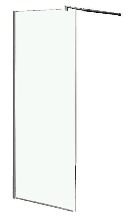 Душевая перегородка LORANTO Walk-in 100х200 регулируемый кронштейн 80-100, прозрачное стекло 8 мм, профиль хром (CS-L1020 100)