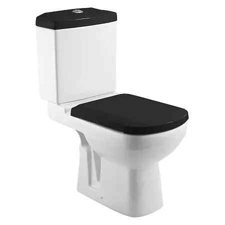 Унитаз-компакт Kirovit Домино Black двухрежимный, быстросьемное сиденье микролифт, белый/черный (CS00094155)