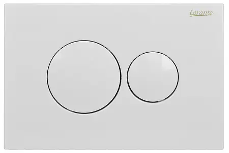 Кнопка смыва Loranto механическая, двойная, белый глянец