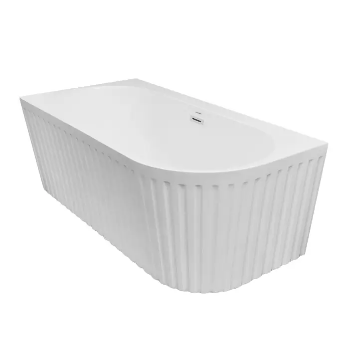 Ванна акриловая Azario Лаго Гарда 1500х750х580 пристенная, рифленая, левосторонняя,  в комплекте с сифоном и металлической рамой (AZ-6724-A2 L 15075)