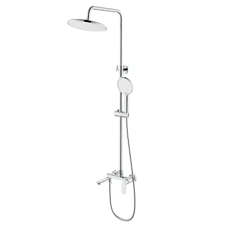 Душевая система Azario Alanti с круглым тропическим душем, керамический картридж, шланг 150 см, хром (AZ-K2332)