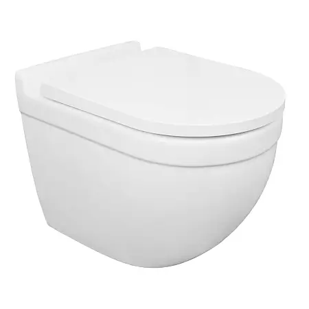 Унитаз подвесной Azario Fora 520х360х410 безободковый, смыв "Торнадо", в комплекте быстросьемным с сиденьем микролифт (AZ-0017-UQ1)