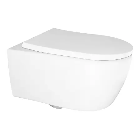 Унитаз подвесной Azario NEMI 530х360х360 безободковый, система слива "скрытое Торнадо", с быстросъемным сиденьем микролифт (AZ-1293WH)