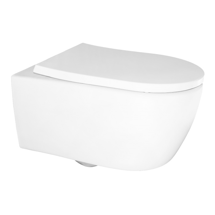 Унитаз подвесной Azario NEMI 530х360х360 безободковый, система слива "скрытое Торнадо", с быстросъемным сиденьем микролифт (AZ-1293WH)