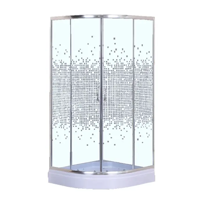 Душевое ограждение LORANTO 90х90х215 с низким поддоном13см, серое закаленное стекло 4мм, профиль хром (CS-8015GB 90)