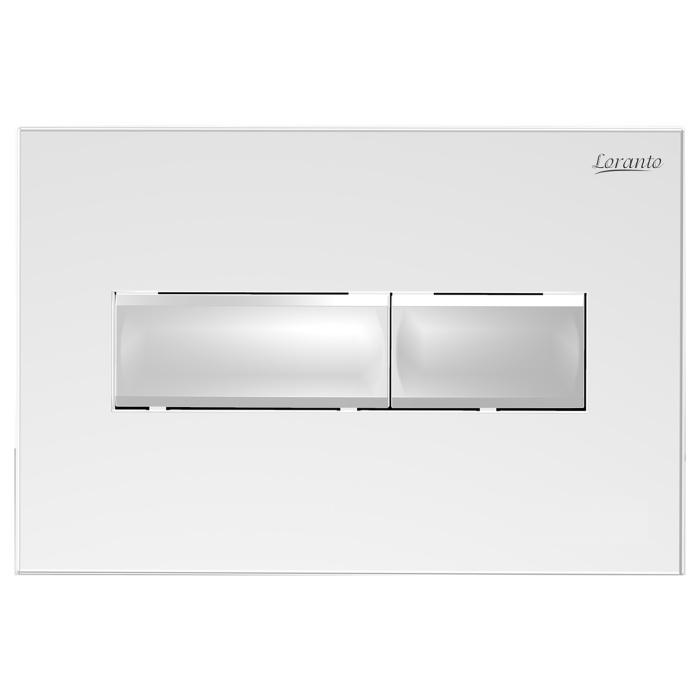 Кнопка смыва Loranto Prestige механическая, двойная, белый глянцевый (7520)