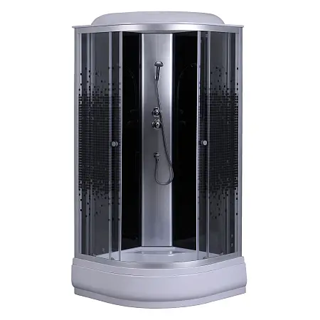 Душевая кабина Loranto 90х90х215 поддон 25см, мозайчатый узор, прозрачное стекло 4мм, профиль хром (CS669025K90)