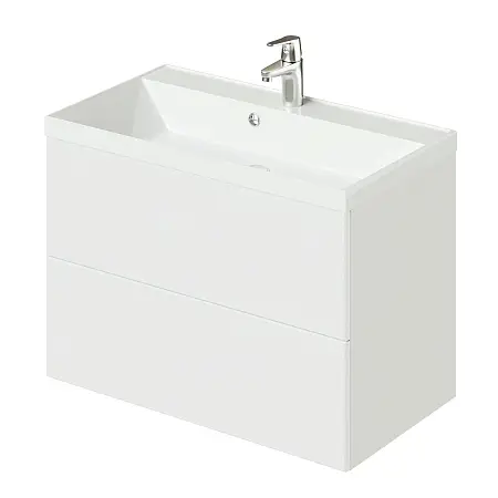 Комплект тумба Итана ICON 80 (800х451х588) подвесная, с раковиной CLARISSA 80, белый глянец (CS00090102)