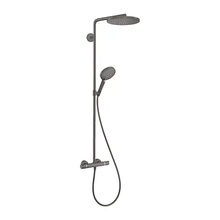 Душевая колонна Hansgrohe Raindance Select S Showerpipe 240 1jet PowderRain, с термостатом, шлифованный, черный хром (27633340)