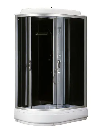 Душевая кабина LORANTO 120х80х215 правосторонняя, поддон 20 см, прозрачное стекло 4 мм, черная (CS-66120-20 R G)