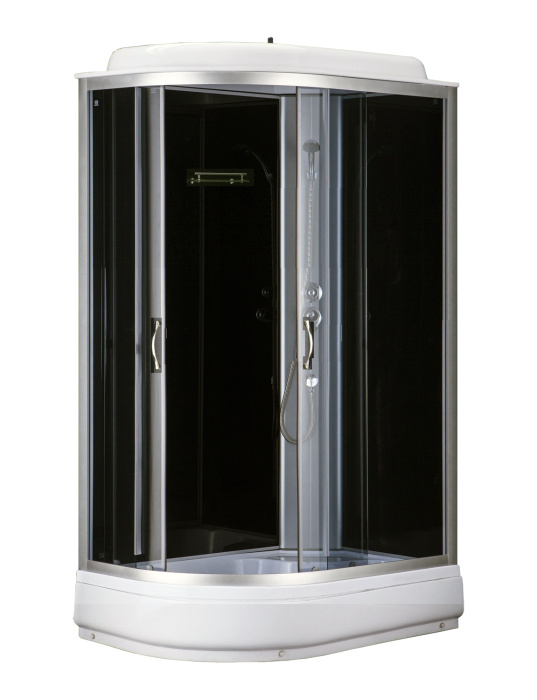 Душевая кабина LORANTO 120х80х215 правосторонняя, поддон 20 см, прозрачное стекло 4 мм, черная (CS-66120-20 R G)