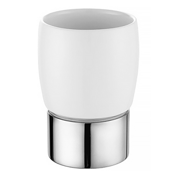 Стакан настольный Azario настольный керамический, хром (AZ-126CH) Стакан настольный Azario настольный керамический, хром (AZ-126CH)