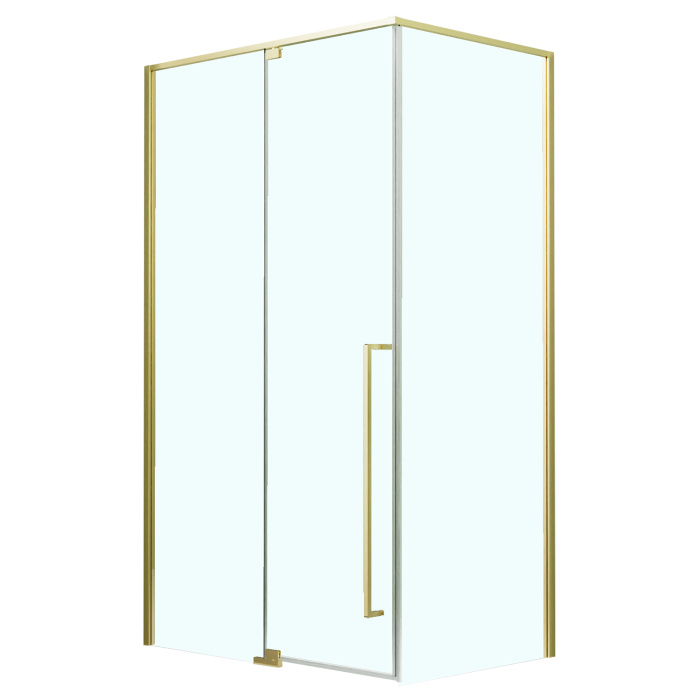 Душевое ограждение Azario MALE 1200х800х1950 прозрачное стекло 6 мм, профиль брашированное золото (AZ-J50-12080-BGL-CL)