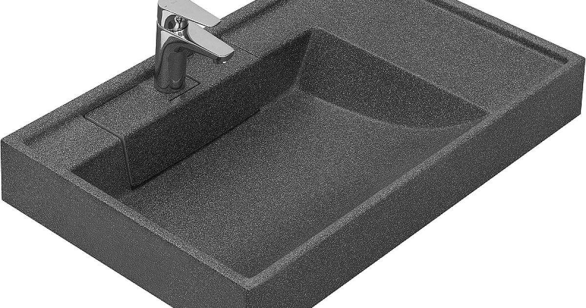 Раковина Aquaton Рейн 80 L на стиральную машину, графит (1A72113KRW210 ...