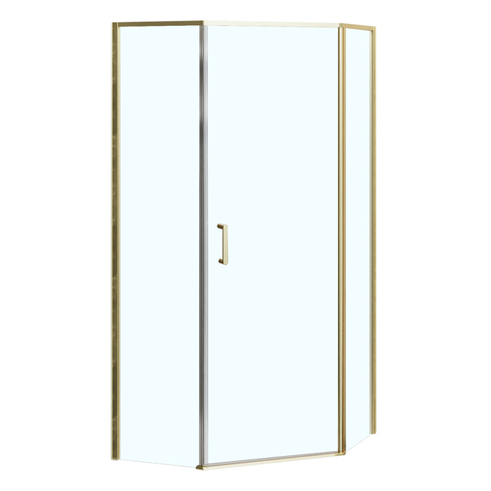 Душевое ограждение Azario SAKURA 900х900х1950 прозрачное стекло 6 мм, профиль брашированное золото (AZ-21C-90-BGL-CL)