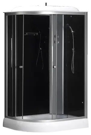 Душевая кабина LORANTO 120х80х215 с низким поддоном 13 см, черное закаленное стекло 4 мм, профиль хром (CS-66121R G 120)