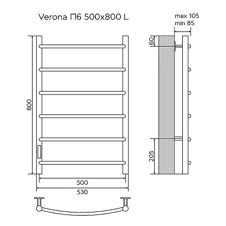 Verona П6 500х800 L  Verona П6 500х800 L