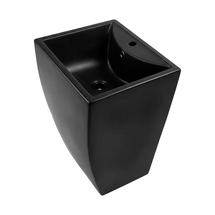 Раковина напольная Azario COMELLA 480х420х855 отдельностоящая прямоугольная, черный матовый (AZ-314MB)