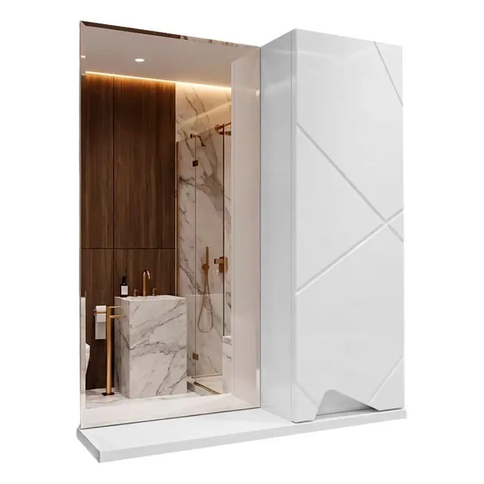 Зеркало-шкаф Loranto Оптимум 50 500х156х600 подвесной, правосторонний, белый (CS00105925)