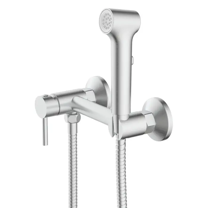Гигиенический душ Azario Dies со смесителем, керамический картридж, шланг 150 см, сатин (AZ-KFX04BN)