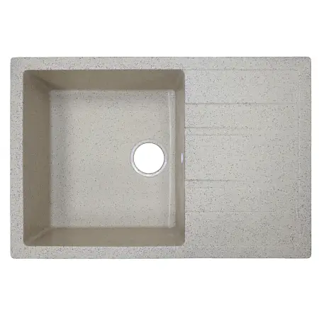 Кухонная мойка AZARIO Rio 750x505x185 искусственный мрамор, с "крылом", сифон в комплекте, цвет песочный (CS00105228)