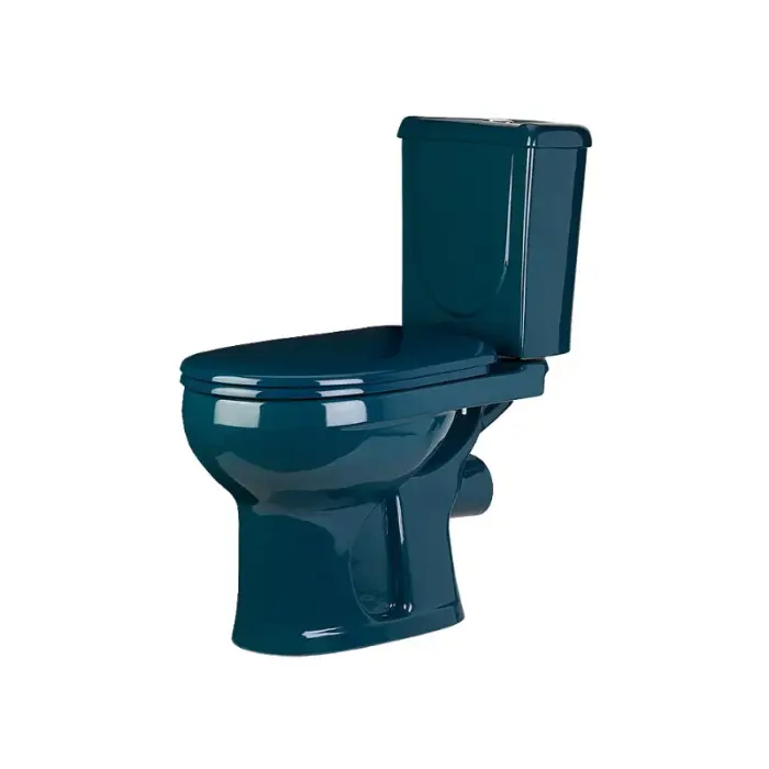 Унитаз-компакт Оскольская керамика Ирида Комбо горизонтальный выпуск, однорежимная арматура, нижний подвод, сиденье, зеленый (40325100404)