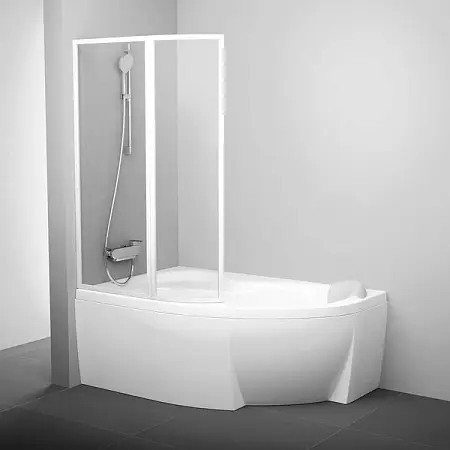 Шторка для ванны Ravak VSK2 ROSA 150 L профиль белый, цвет стекла "Потоки дождя" Шторка для ванны Ravak VSK2 ROSA 150 L профиль белый, цвет стекла "Потоки дождя"