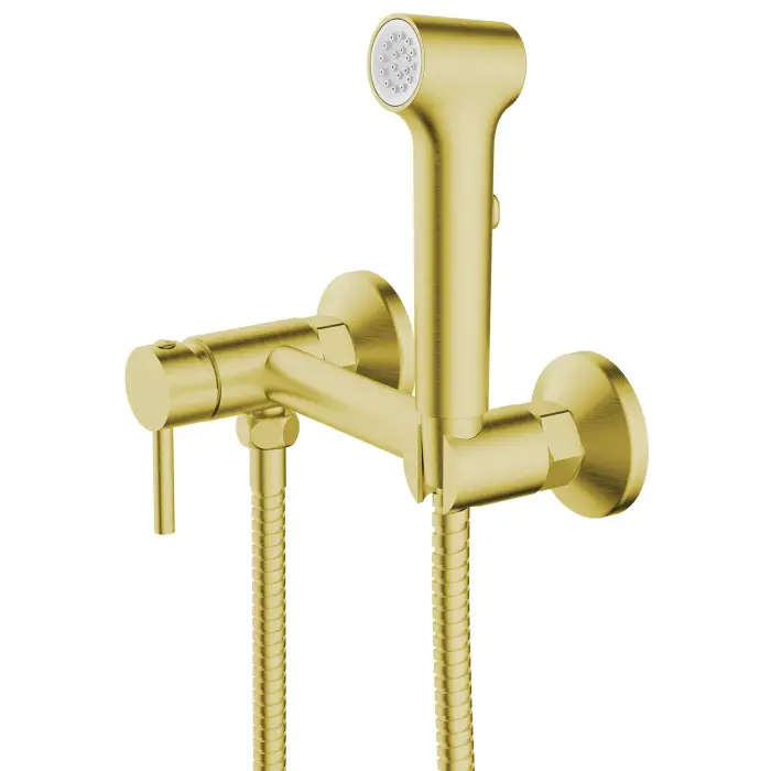 Гигиенический душ Azario Dies со смесителем, керамический картридж, шланг 150 см, золото матовое (AZ-KFX04MG)