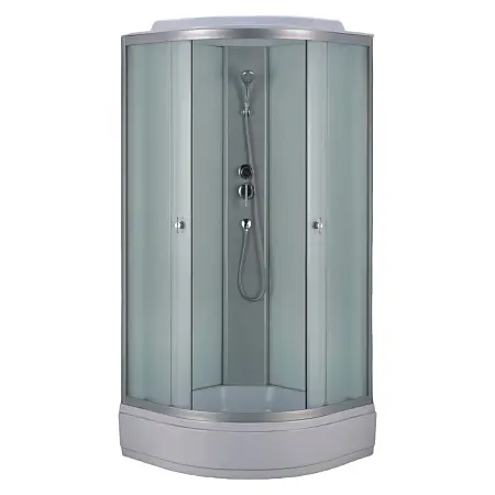 Душевая кабина Loranto 1000х1000х2150 белое заднее стекло, поддон 26 см, матовое стекло 4 мм, профиль хром матовый (CS-985TM/W-100)