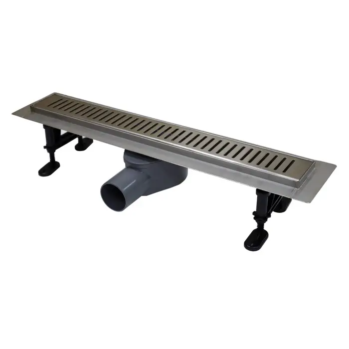 Душевой лоток AZARIO STICK 700 мм, боковой слив D50, нержавеющая сталь, перфорированная решетка (AZPP01-70 Stick)