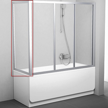 Боковая стенка для шторки на ванну Ravak Supernova APSV 80 профиль Сатин стекло Transpare (95040U02Z1)