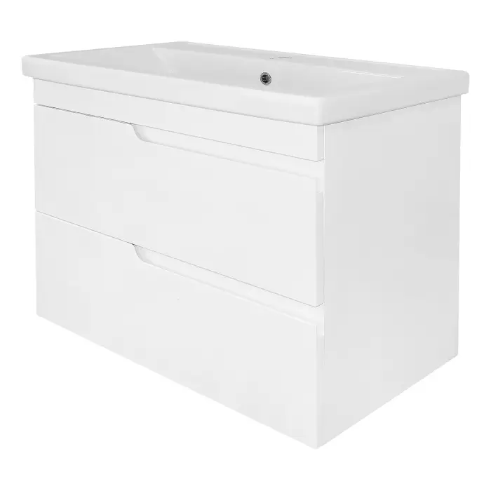 Комплект Тумба Azario KANTRI 80/2 800х460х650 подвесная, с раковиной Фостер 80, белый глянец (CS00097255)