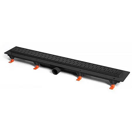 Душевой лоток AZARIO D50 Medium 850 мм, боковой слив, пластиковый, перфорированная решетка, черный (AZ-CH 850/50 MC)