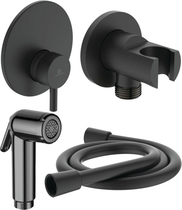 Гигиенический душ Ideal Standard IDEALSPRAY со смесителем, матовый черный (BD651XG)