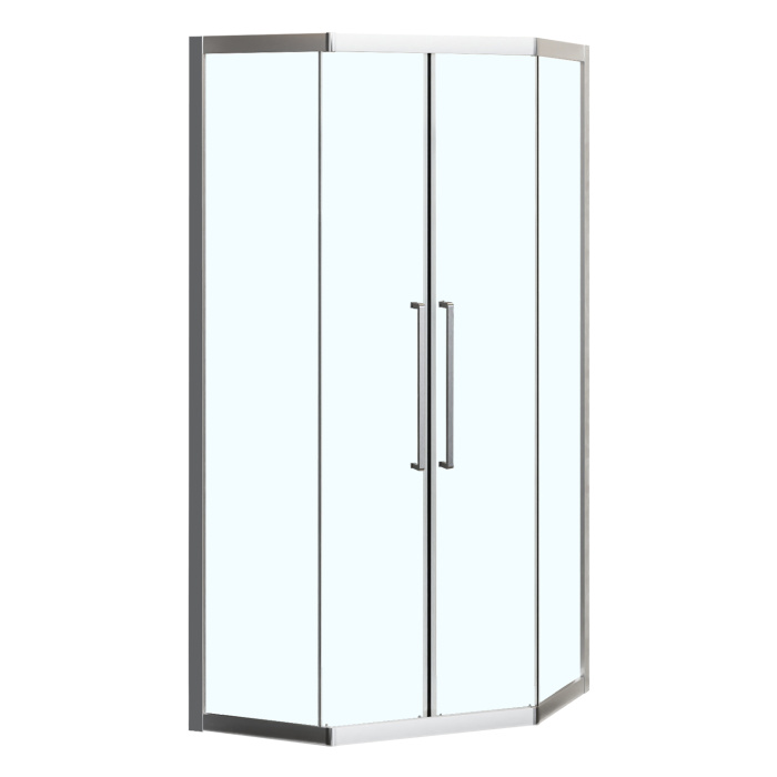 Душевое ограждение Azario OSAKA 1000х1000х1950 две сдвижные двери, прозрачное стекло 5 мм, профиль хром (AZ-092K2-100-CH-CL)