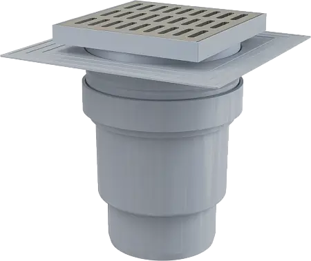 Душевой трап Alcadrain 150 х150/110 решетка – нержавеющая сталь, хром (APV13)