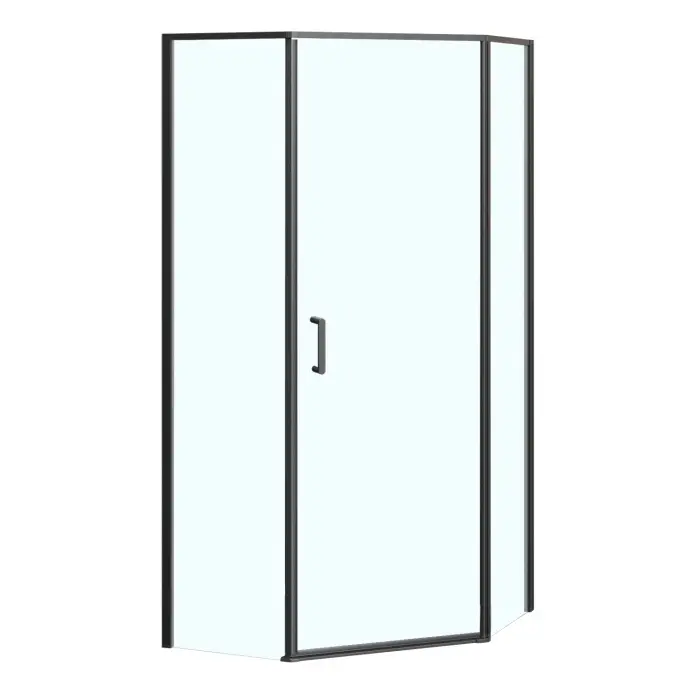 Душевое ограждение Azario Сакура 900х900х1950 прозрачное стекло 6 мм, профиль черный матовый (AZ-21C-90-MB-CL)