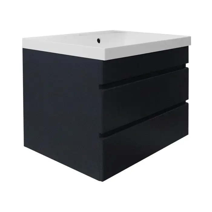 Комплект Azario Тумба Эстима 60/2 595х447х555 подвесная, с раковиной Астория 60, графит (CS00094587)