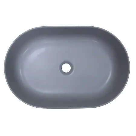 Раковина-чаша Creo Ceramique 580х380х140 накладная, овальная, керамика, серый матовый (PU4300SG)