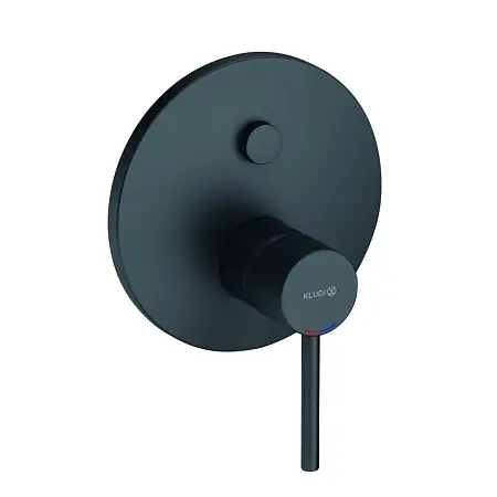 Смеситель для ванны и душа KLUDI BOZZ встраиваемый, внешняя часть с автоматическим переключателем воды PUSH&SWITCH, черный матовый (386593976)