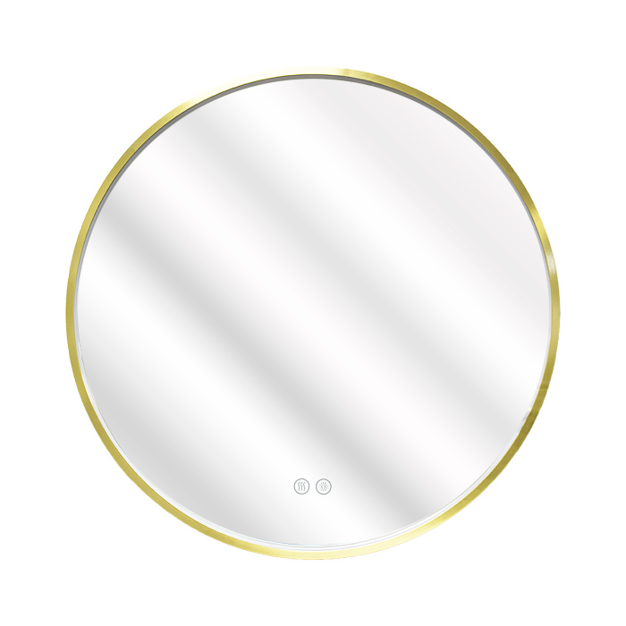 Зеркало с подсветкой в ванную Azario Димион 700х700х45 АZ-LED011025 цвет золотой матовый