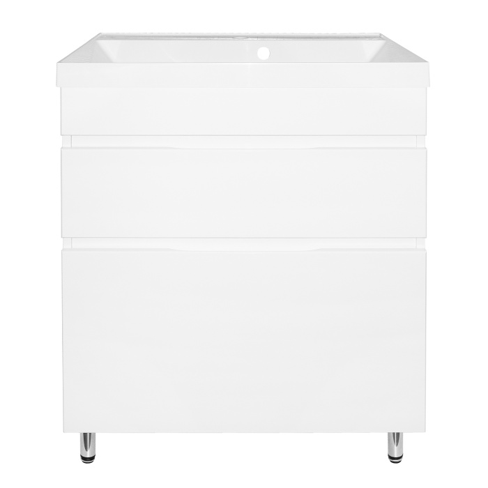 Комплект Azario Тумба Эстима 70/2Н 695х447х850 напольная, с раковиной Астория 70, белый глянцевый (CS00094594)