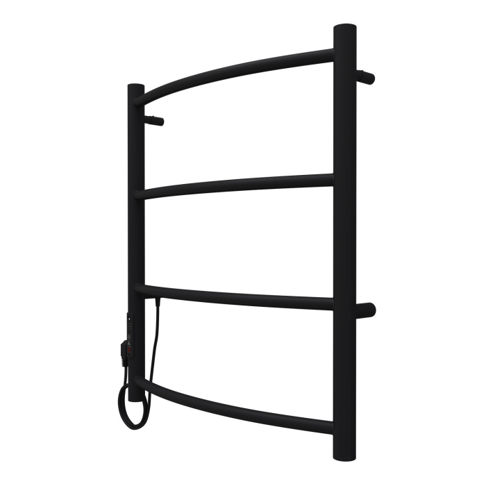 Полотенцесушитель электрический AZARIO Верона 500/600 4 секции, диммер слева, черный (AZ04756B)