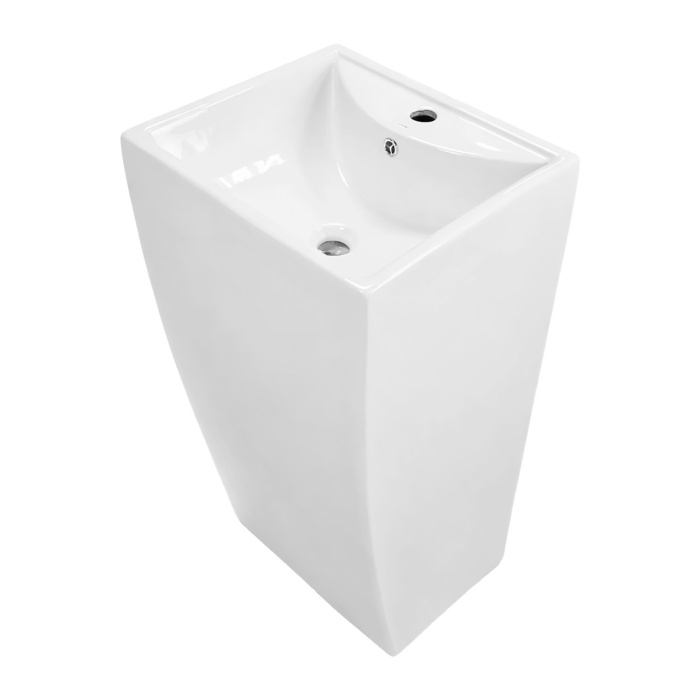 Раковина напольная Azario COMELLA 480х420х855 отдельностоящая, прямоугольная, белый глянцевый (AZ-314)