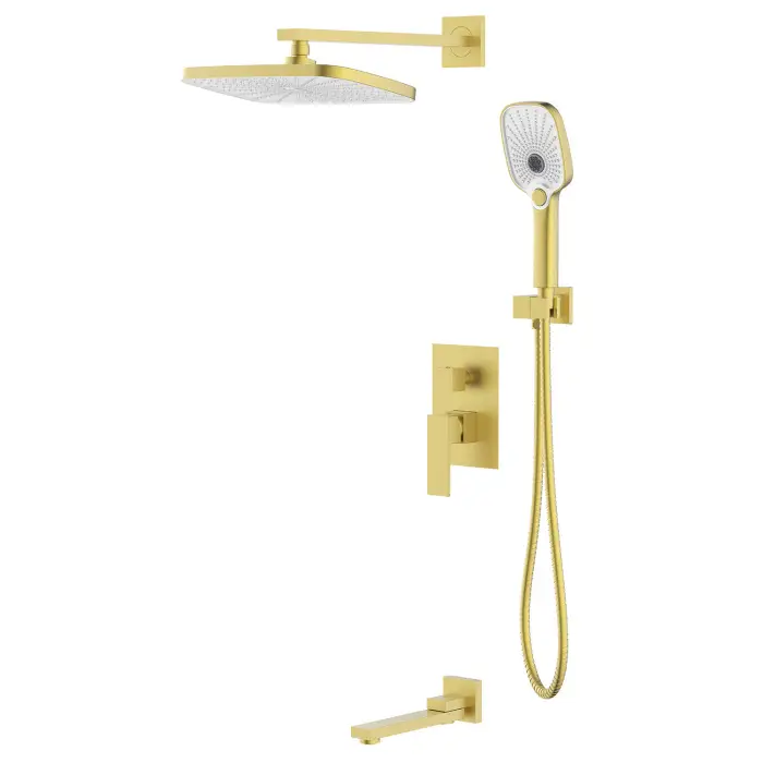  Душевая система Azario Реуса встраиваемая, с изливом, золото матовое (AZ-K7367MG)