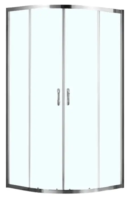 Душевое ограждение Azario MILTON 900х900х2000, БЕЗ ПОДДОНА, полукруглое, прозрачное стекло 6 мм, цвет профиля серебро (AZ-ND2142 900)