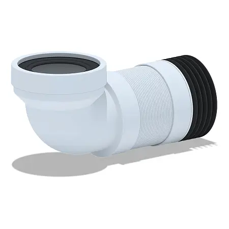 Удлинитель гибкий для унитаза Ани Пласт угол 90° (280-550мм) (K719R)